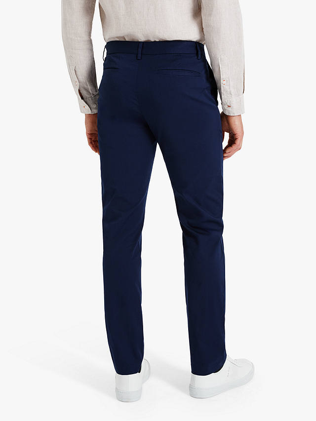 SPOKE Lightweights Cotton Blend Regular Thigh Trousers, Navy