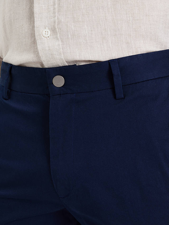 SPOKE Lightweights Cotton Blend Regular Thigh Trousers, Navy