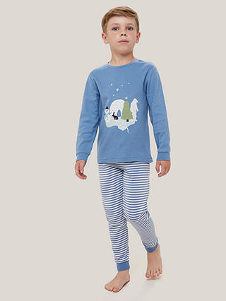John Lewis Kids' Polar Bear Pyjamas, Pack of 2, Blue/Multi