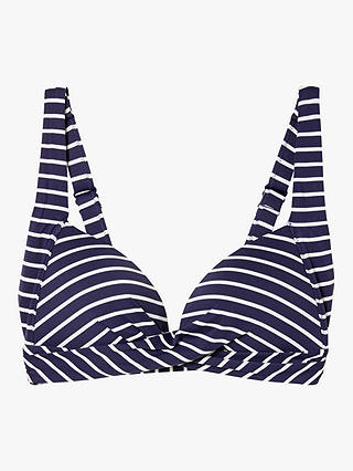 FatFace Breton Twist Bikini Top, Navy at John Lewis & Partners