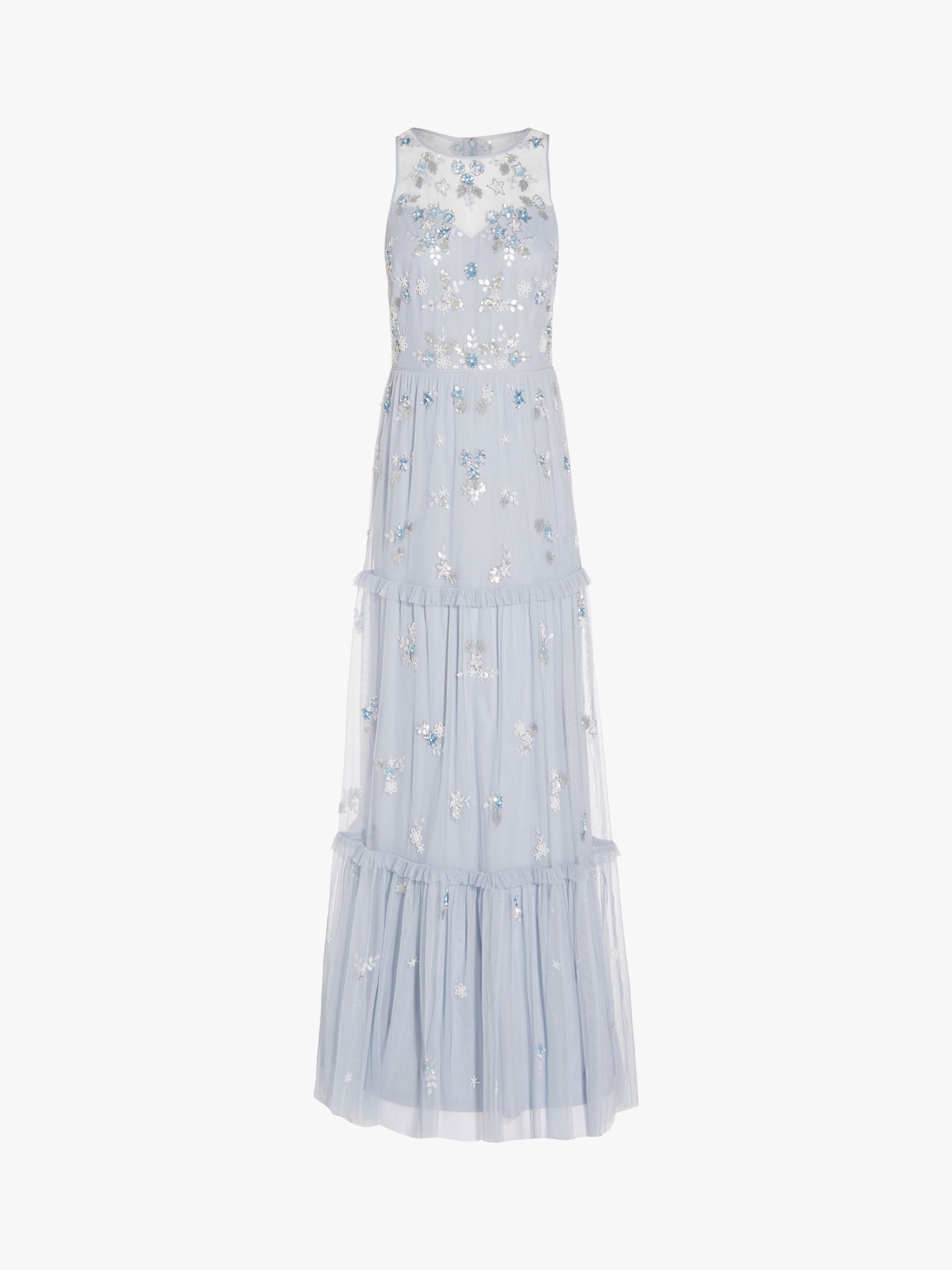Adrianna Papell Beaded Tiered Gown, Glacier