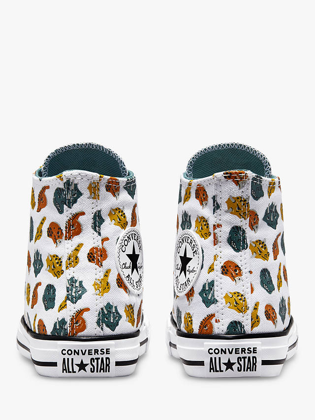 Converse Children's Chuck Taylor All Star Dino Daze High Top Trainers, White/Forest Pine/Black, 13 Jnr