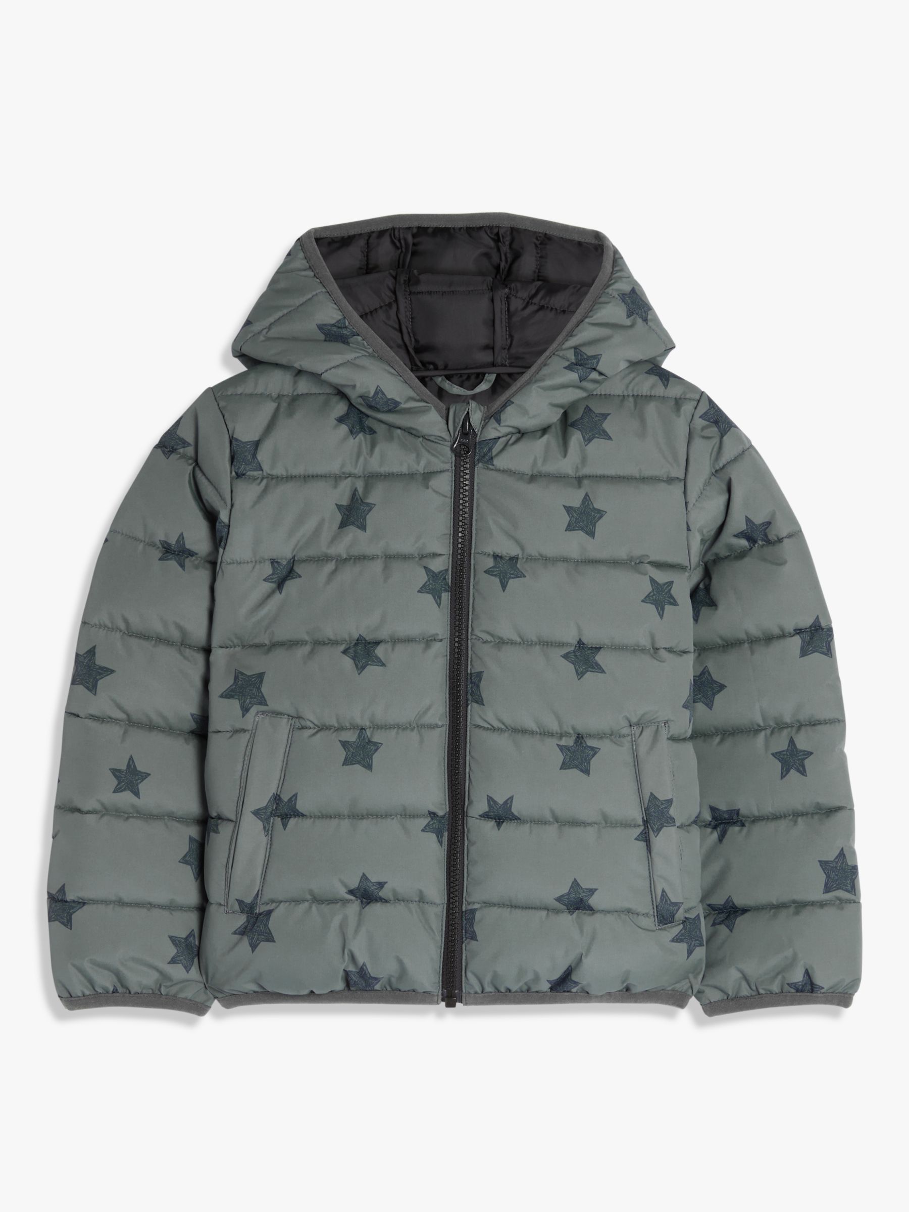 ANYDAY John Lewis & Partners Kids' Star Puffer Jacket, Charcoal
