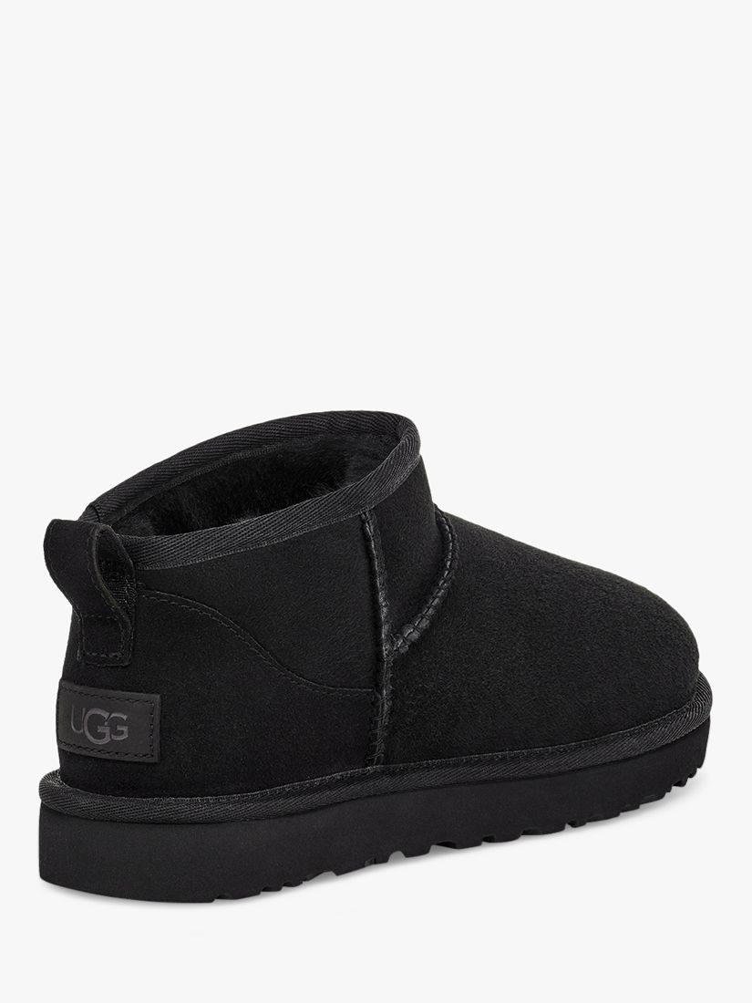 UGG Classic Ultra Mini Sheepskin and Suede Ankle Boots, Black at John ...