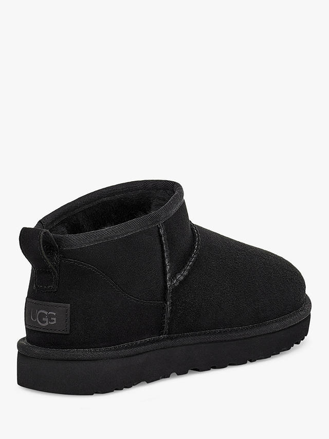 UGG Classic Ultra Mini Sheepskin and Suede Ankle Boots, Black