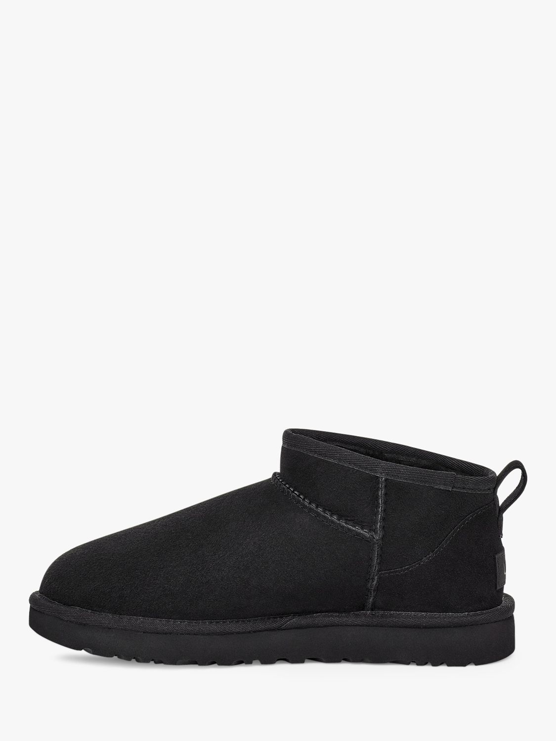 UGG Classic Ultra Mini Sheepskin and Suede Ankle Boots, Black at John ...