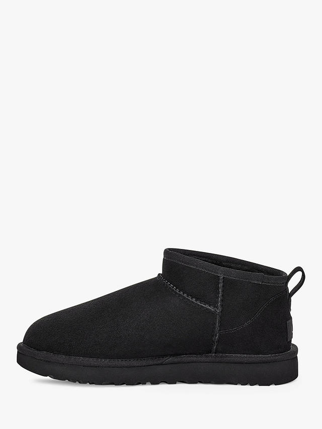 UGG Classic Ultra Mini Sheepskin and Suede Ankle Boots, Black