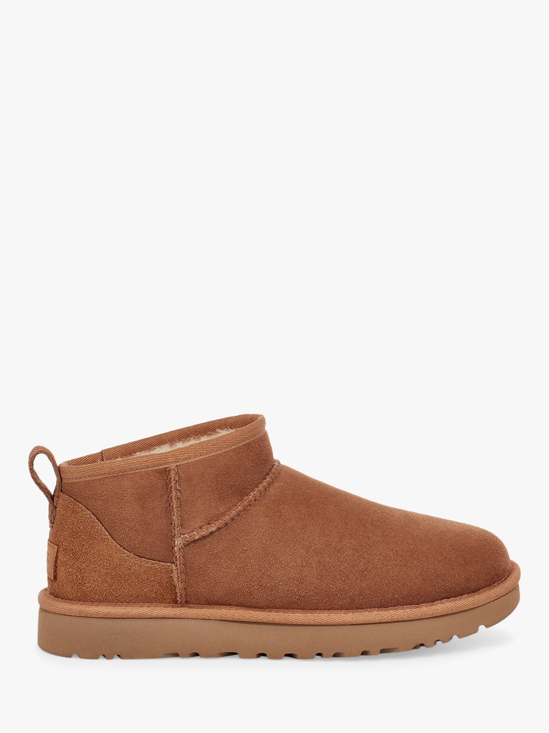 UGG Classic Ultra Mini Sheepskin and Suede Ankle Boots, Chestnut at ...
