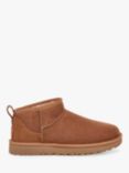 UGG Classic Ultra Mini Sheepskin and Suede Ankle Boots, Chestnut