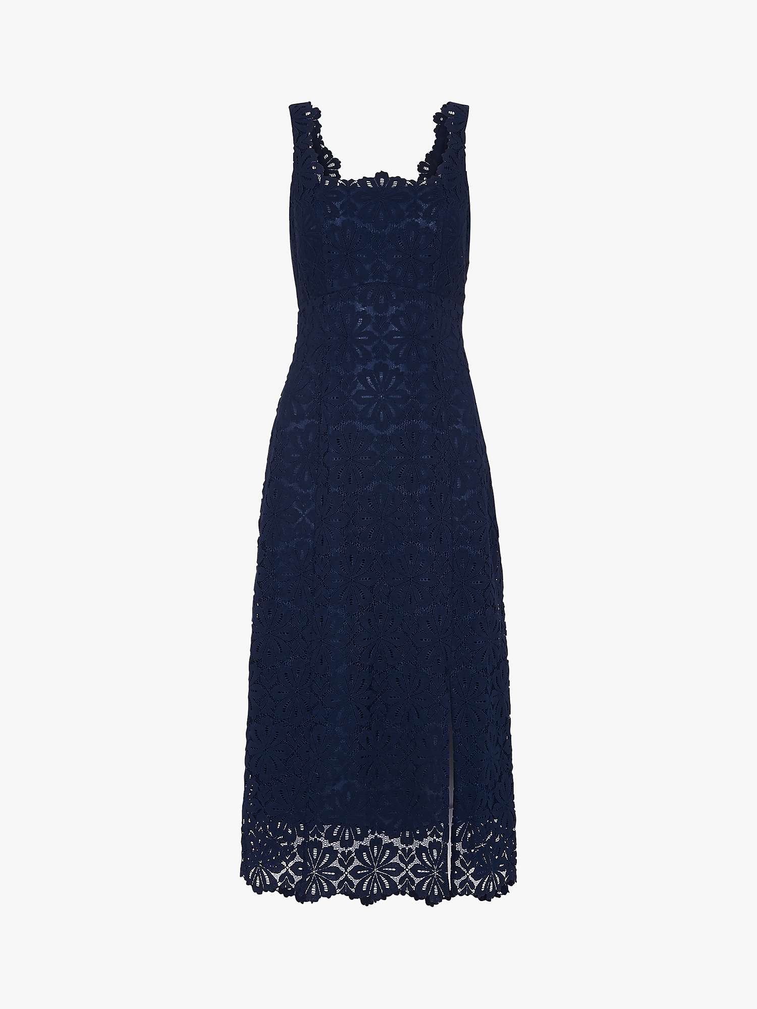 Buy Whistles Noelle Side Slit Lace Midi Dress, Navy Online at johnlewis.com