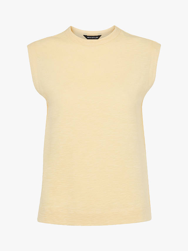 Whistles Easy Organic Cotton Muscle Vest Top, Pale Yellow
