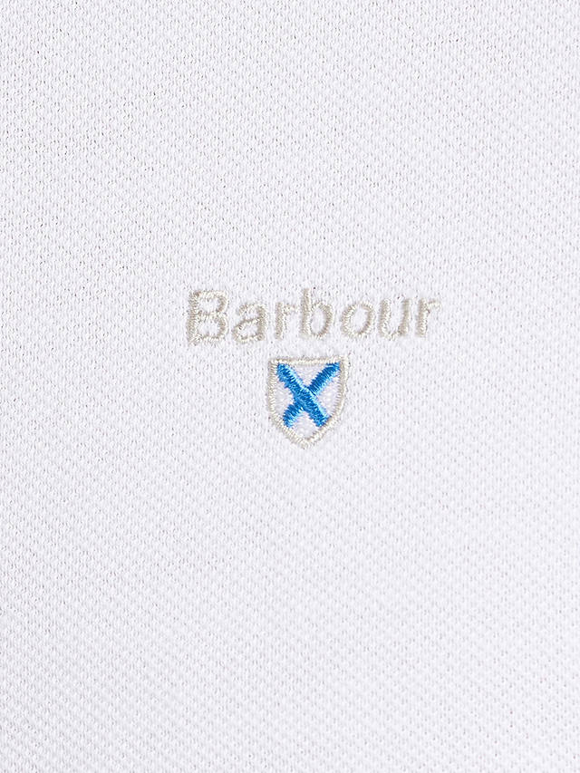 Barbour Tartan Piqué Polo Top, White
