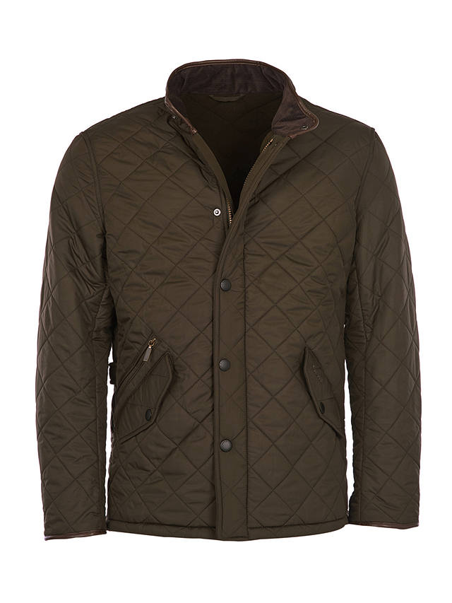 Barbour Powell Quilted Jacket, Olive at John Lewis & Partners