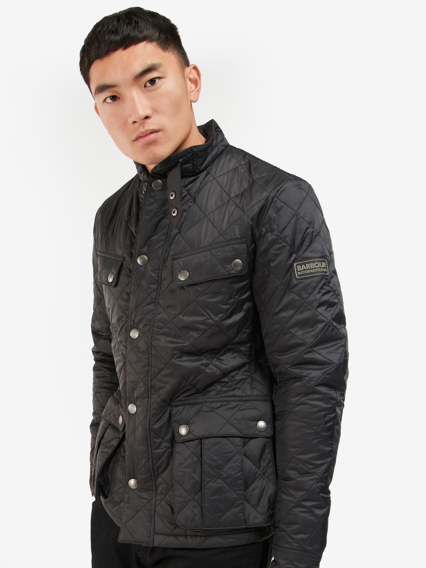 Barbour International Ariel Soft Touch Quilted Jacket, Black at John ...