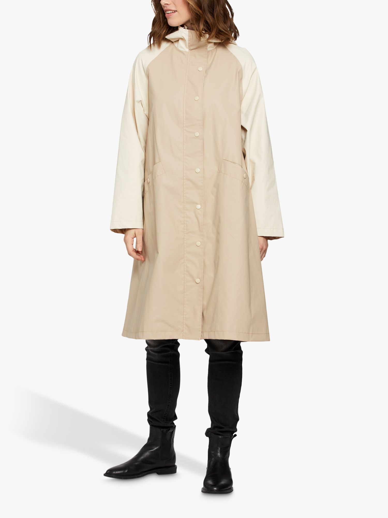 Masai Copenhagen Tussa Longline Raincoat, Humus/Cream, M