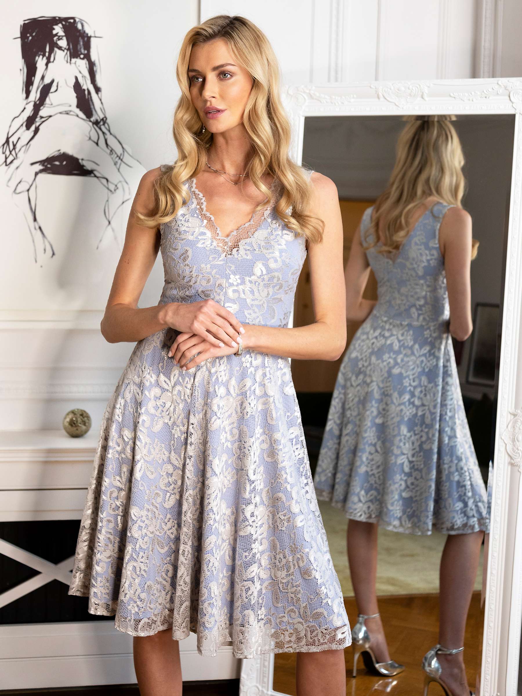Buy HotSquash Floral Lace V-Neck Dress Online at johnlewis.com