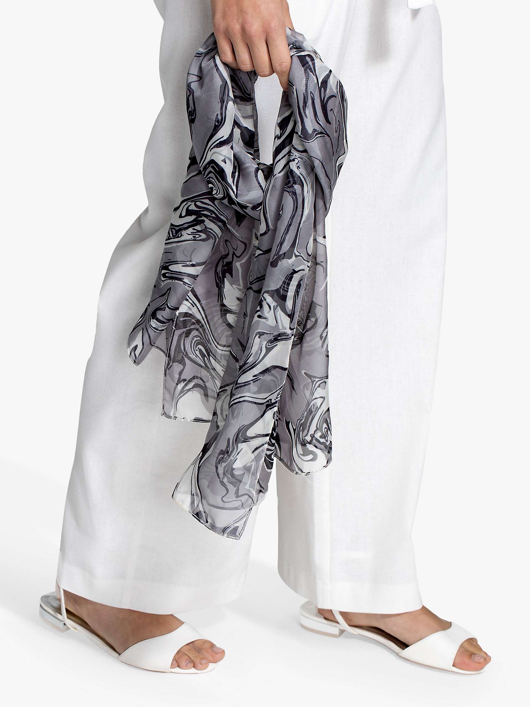 Buy HotSquash Chiffon Scarf, Grey Oil On Water Online at johnlewis.com