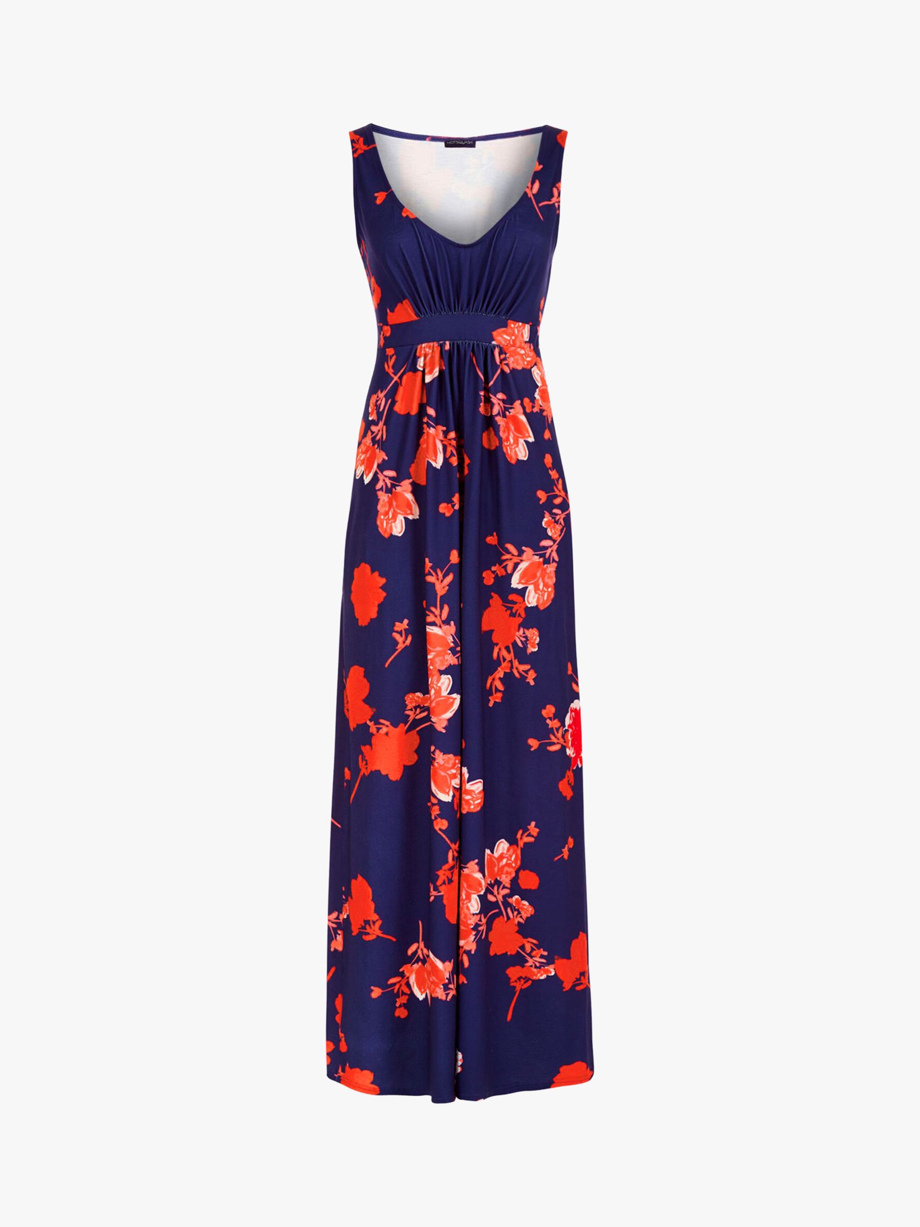 HotSquash Floral Print Empire Waist Maxi Dress, Blue/Multi at John ...