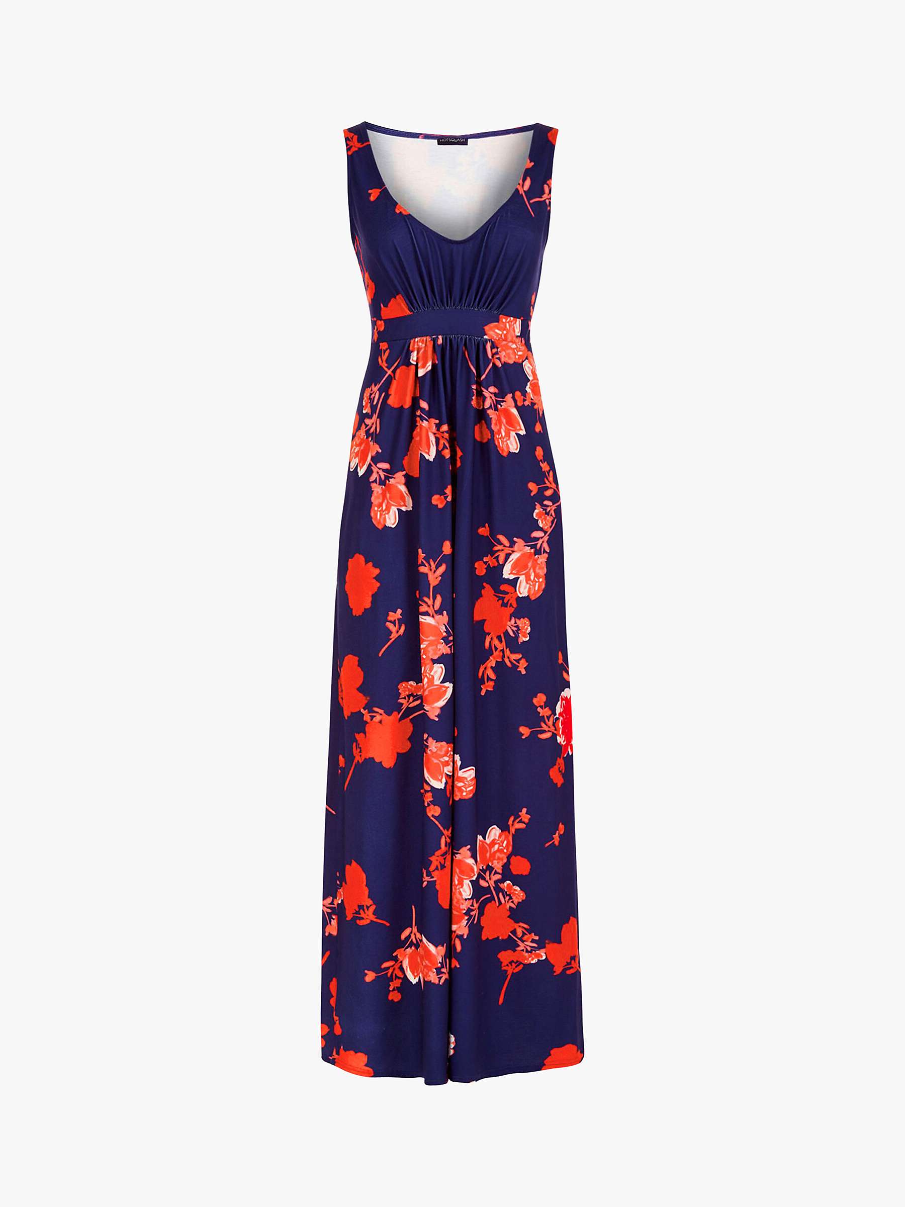 Buy HotSquash Floral Print Empire Waist Maxi Dress, Blue/Multi Online at johnlewis.com