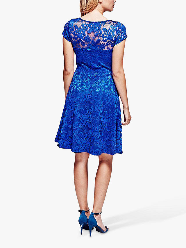 HotSquash Lace Skater Dress, Royal Blue