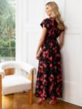 HotSquash Floral Print Wrap Front Maxi Dress, Black/Multi
