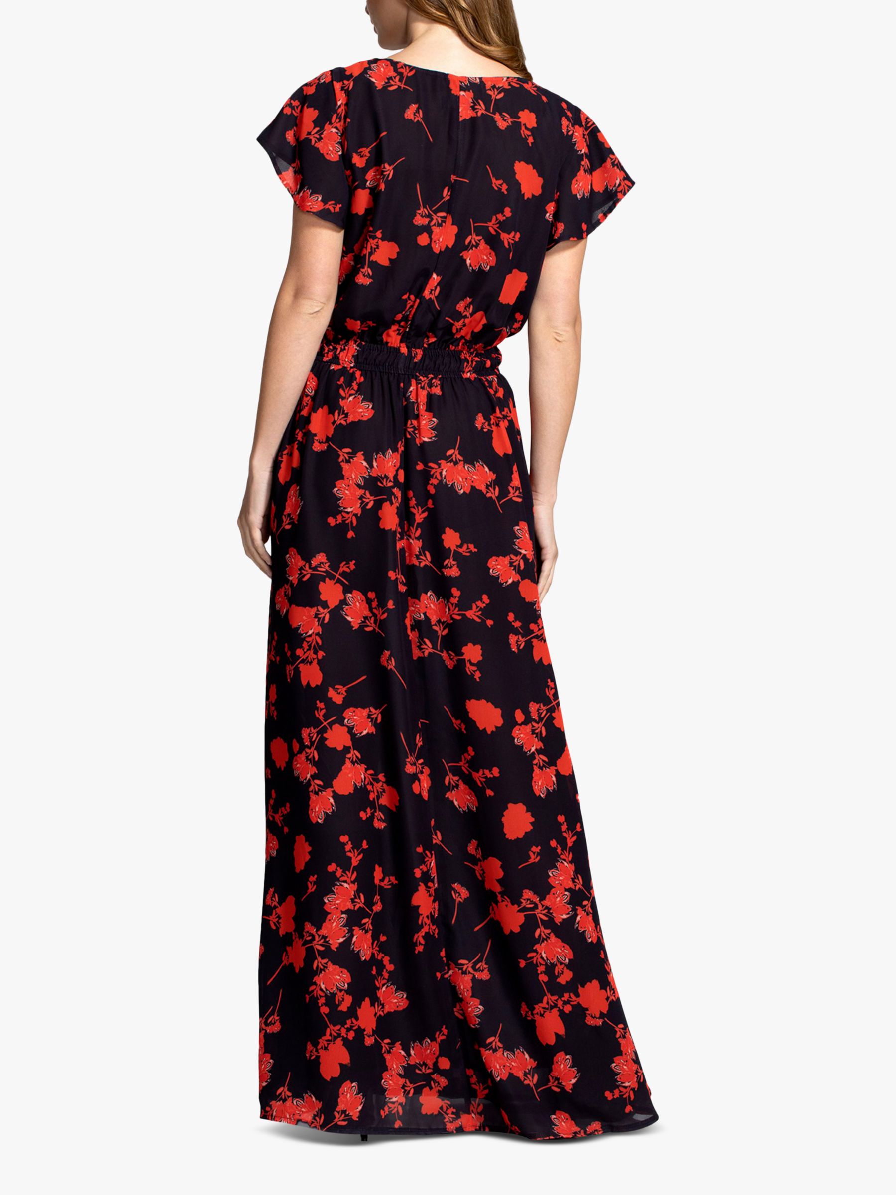 HotSquash Floral Print Wrap Front Maxi Dress, Black/Multi, 8