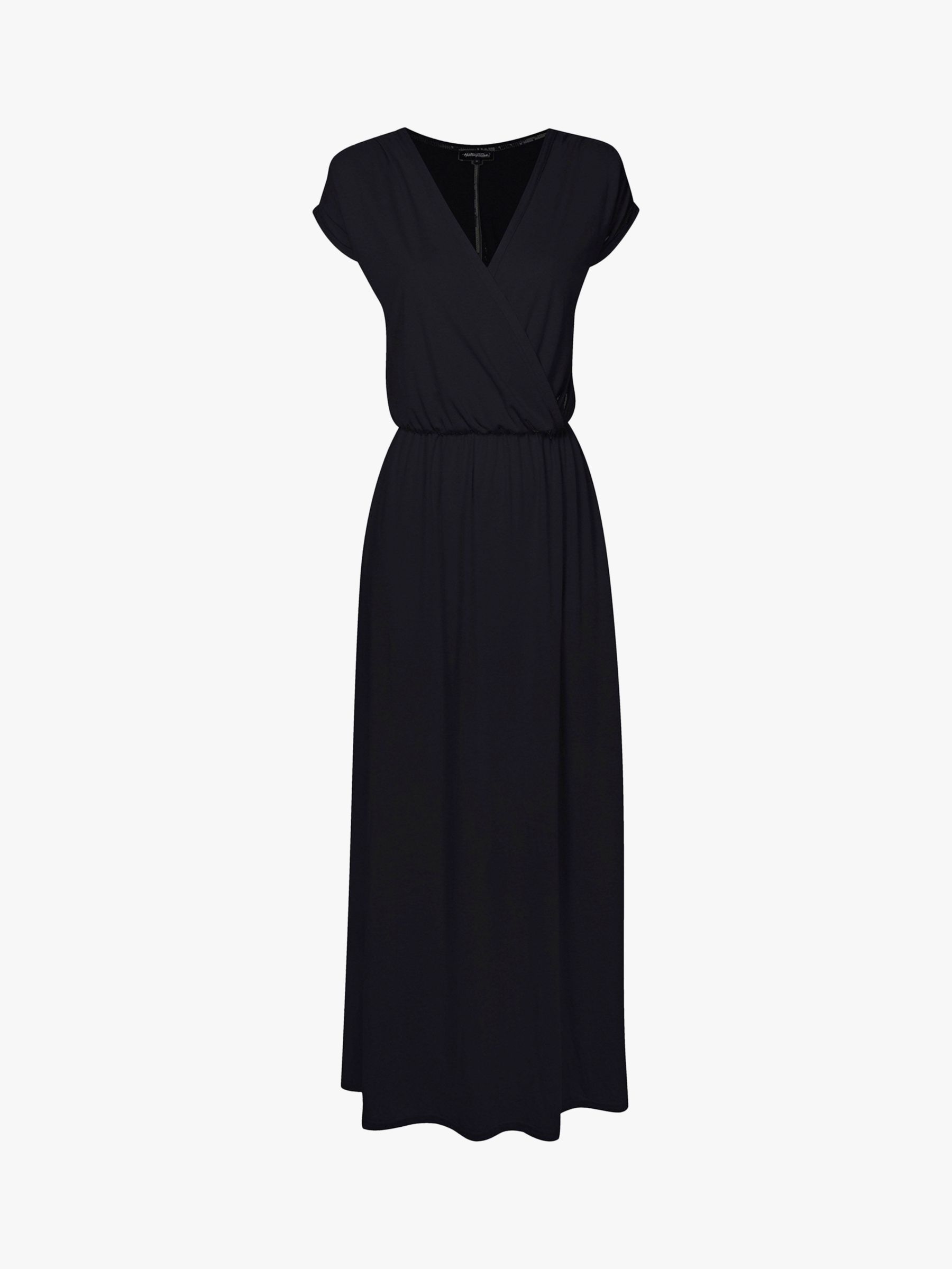 HotSquash Mock Wrap Maxi Dress, Black at John Lewis & Partners