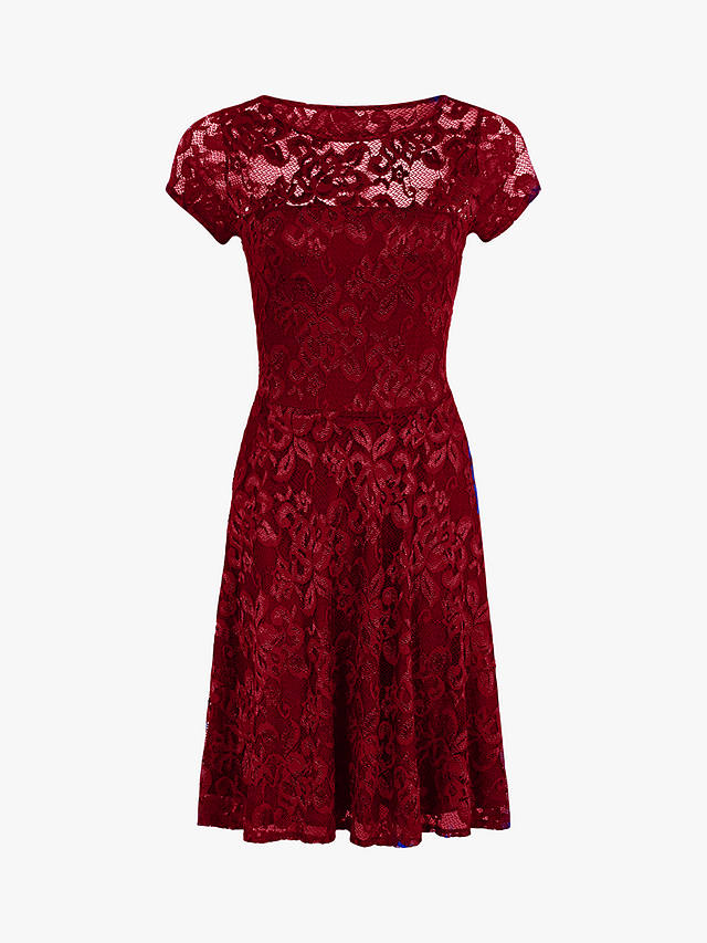 HotSquash Lace Skater Dress, Red