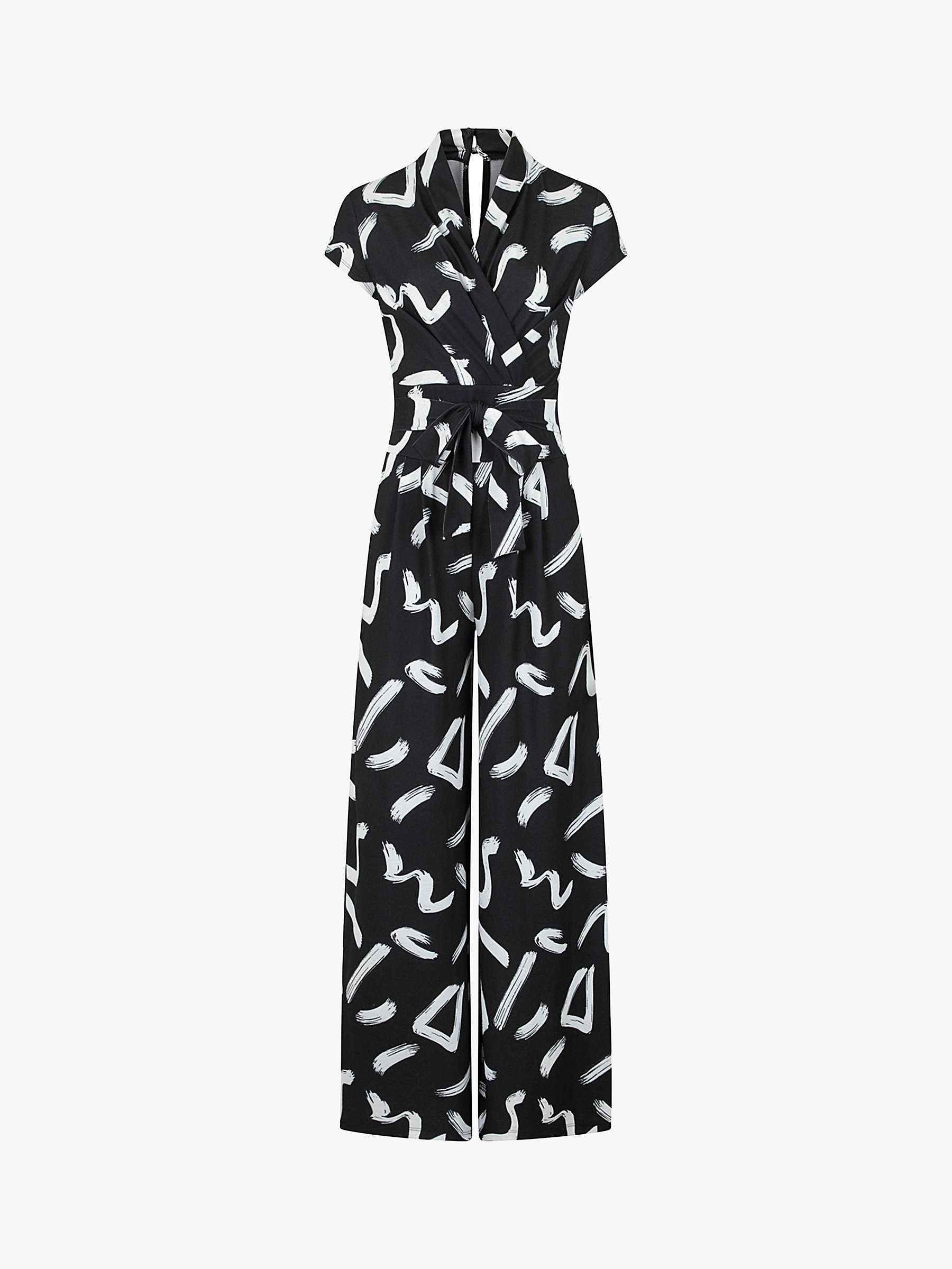 Buy HotSquash Jersey Abstract Wide Leg Jumpsuit, Black/White Online at johnlewis.com