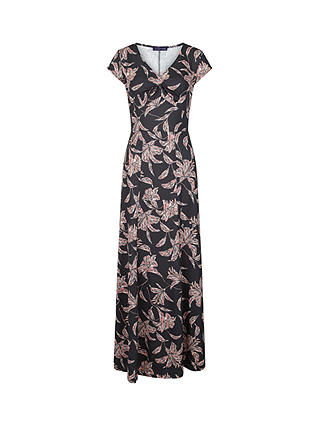 HotSquash Gemma Floral Print Maxi Jersey Dress, Purple
