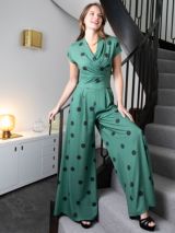 Buy HotSquash Teal Blue Cap Sleeved Wide Leg Jumpsuit from Next USA