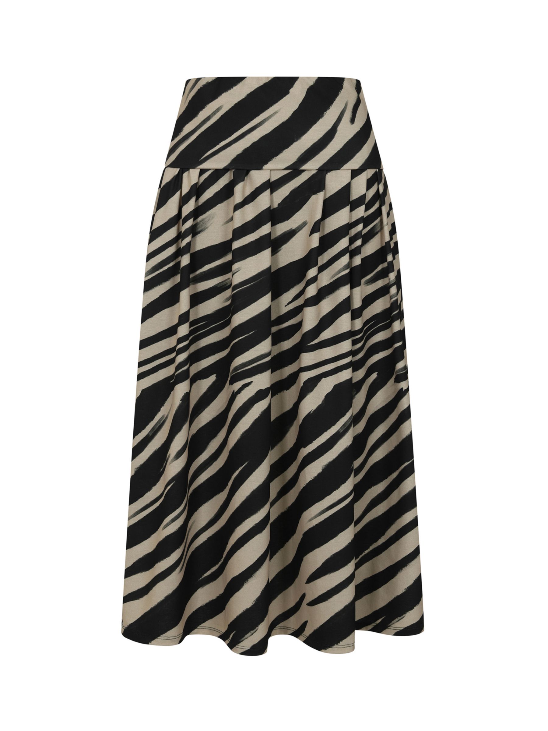 HotSquash Roll Top Animal Print Maxi Skirt, Beige/Black, 8