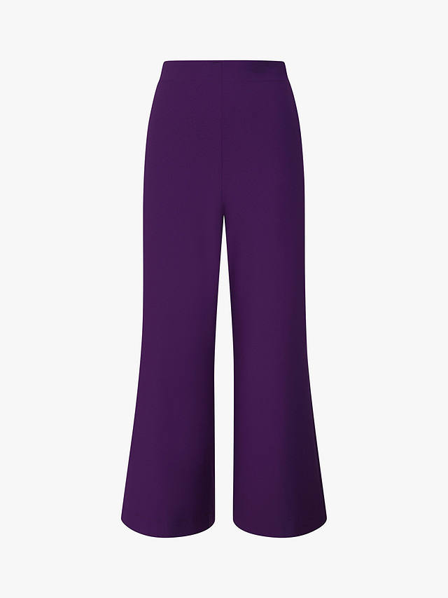 HotSquash Luxe-Lounge Wideleg Crepe Trousers, Purple