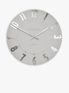 Thomas Kent Mulberry Wall Clock, Silver Cloud, 50cm