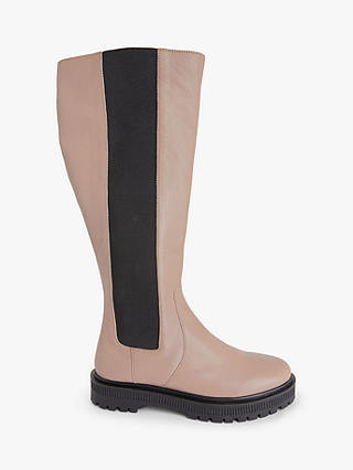 John Lewis + Erica Davies Violett Leather Long Boots, Taupe