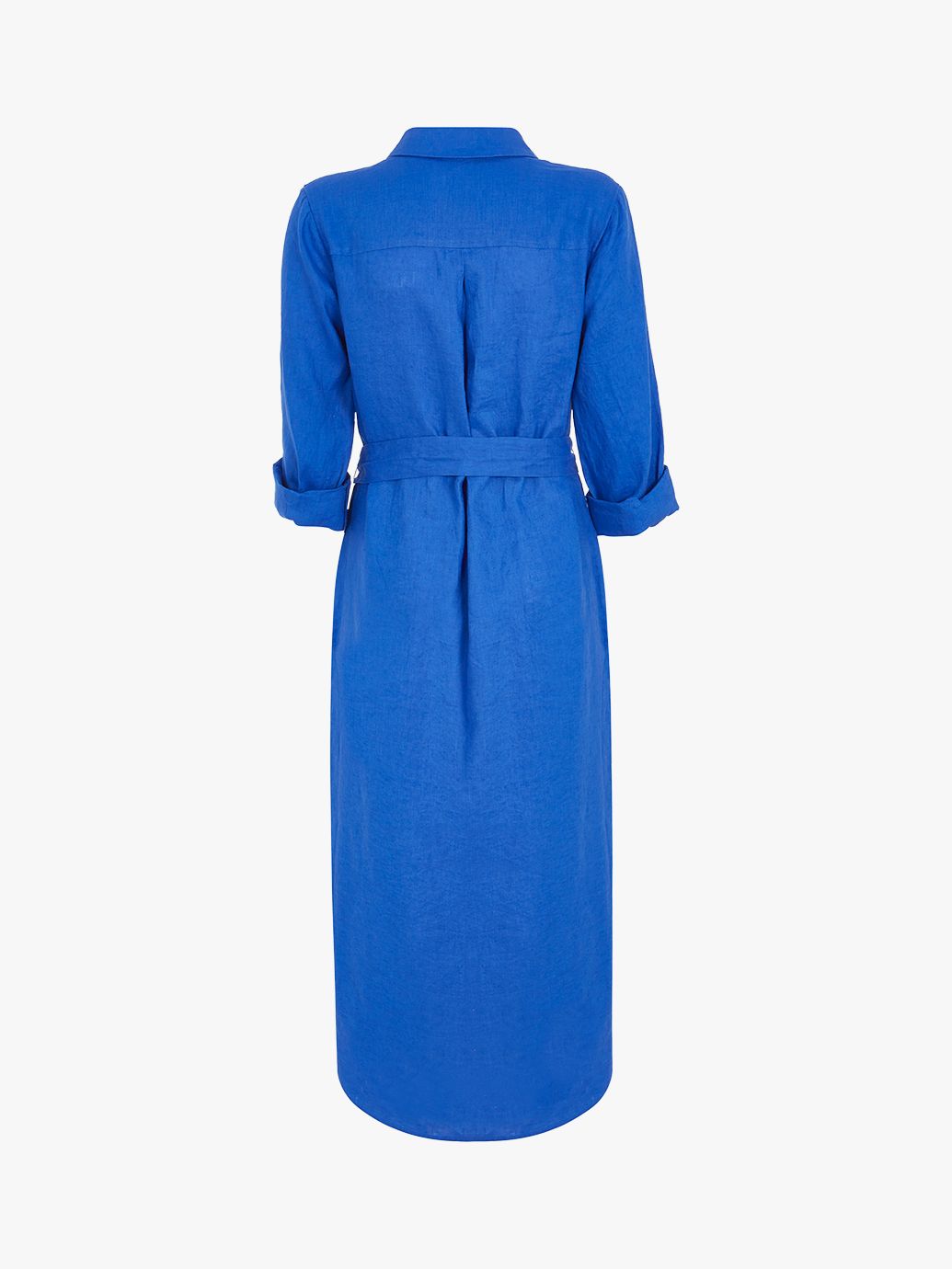 Mint Velvet Linen Midi Shirt Dress, Blue at John Lewis & Partners