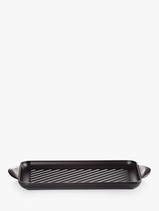 Le Creuset Cast Iron Rectangular Grill Pan, Satin Black, 32cm