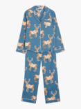 Their Nib Stag Cotton Rose Pyjamas, Blue