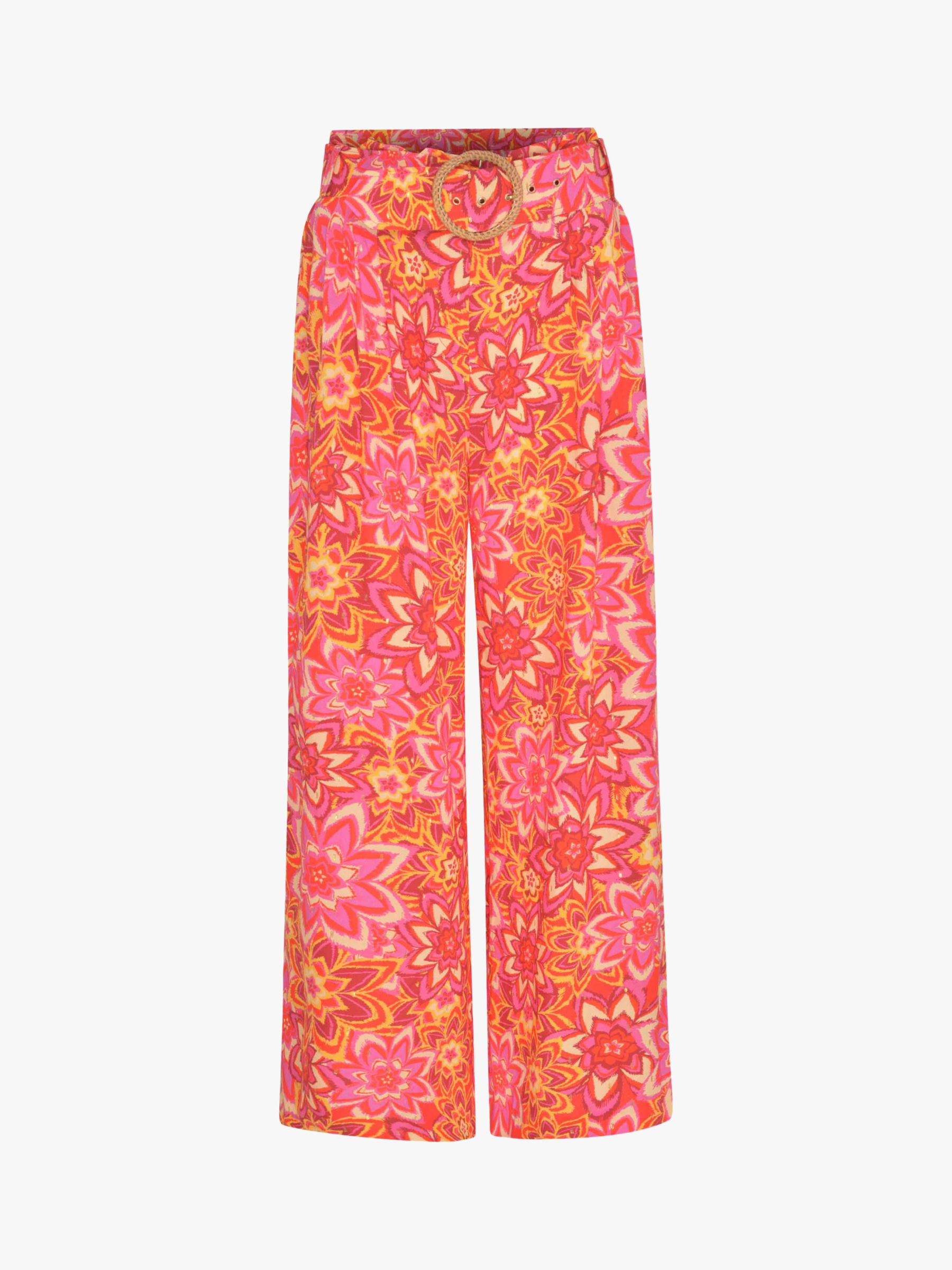 Ro&Zo Floral Wide Leg Trousers, Pink
