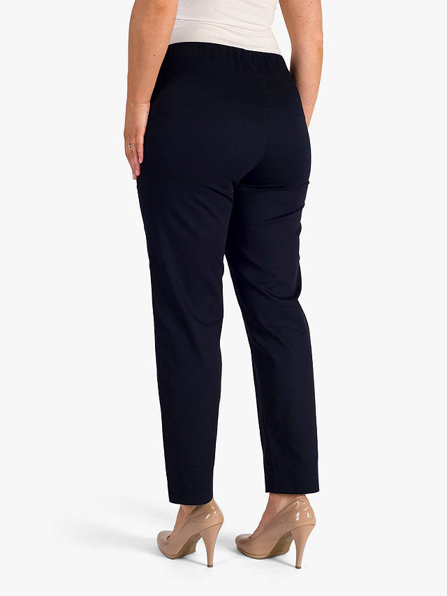 chesca Stretch Cotton Trousers, Navy at John Lewis & Partners
