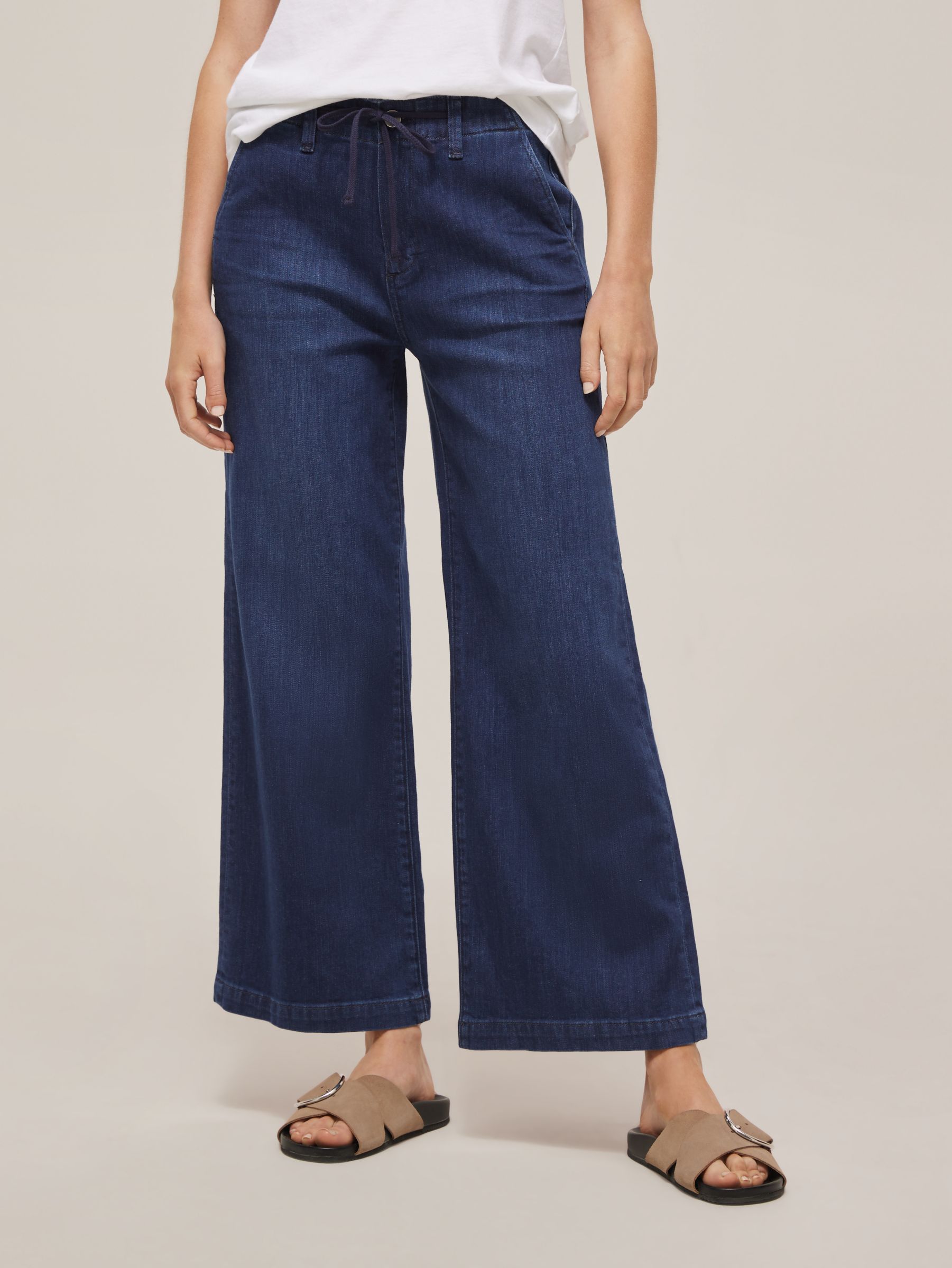 Paige Carly High Rise Wide Leg Jeans, Roya at John Lewis & Partners