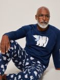 John Lewis & Partners Cotton Polar Bear Pyjama Set, Blue/Multi