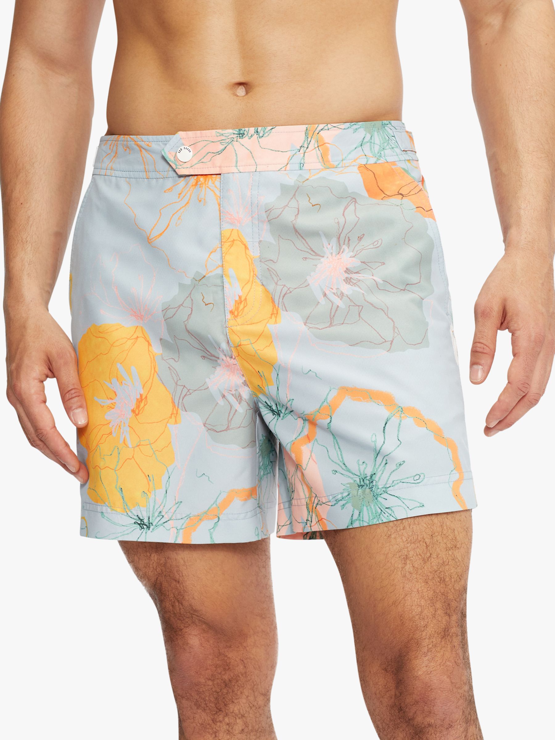 Ted Baker Dunphy Abstract Print Swim Shorts, Grey Light