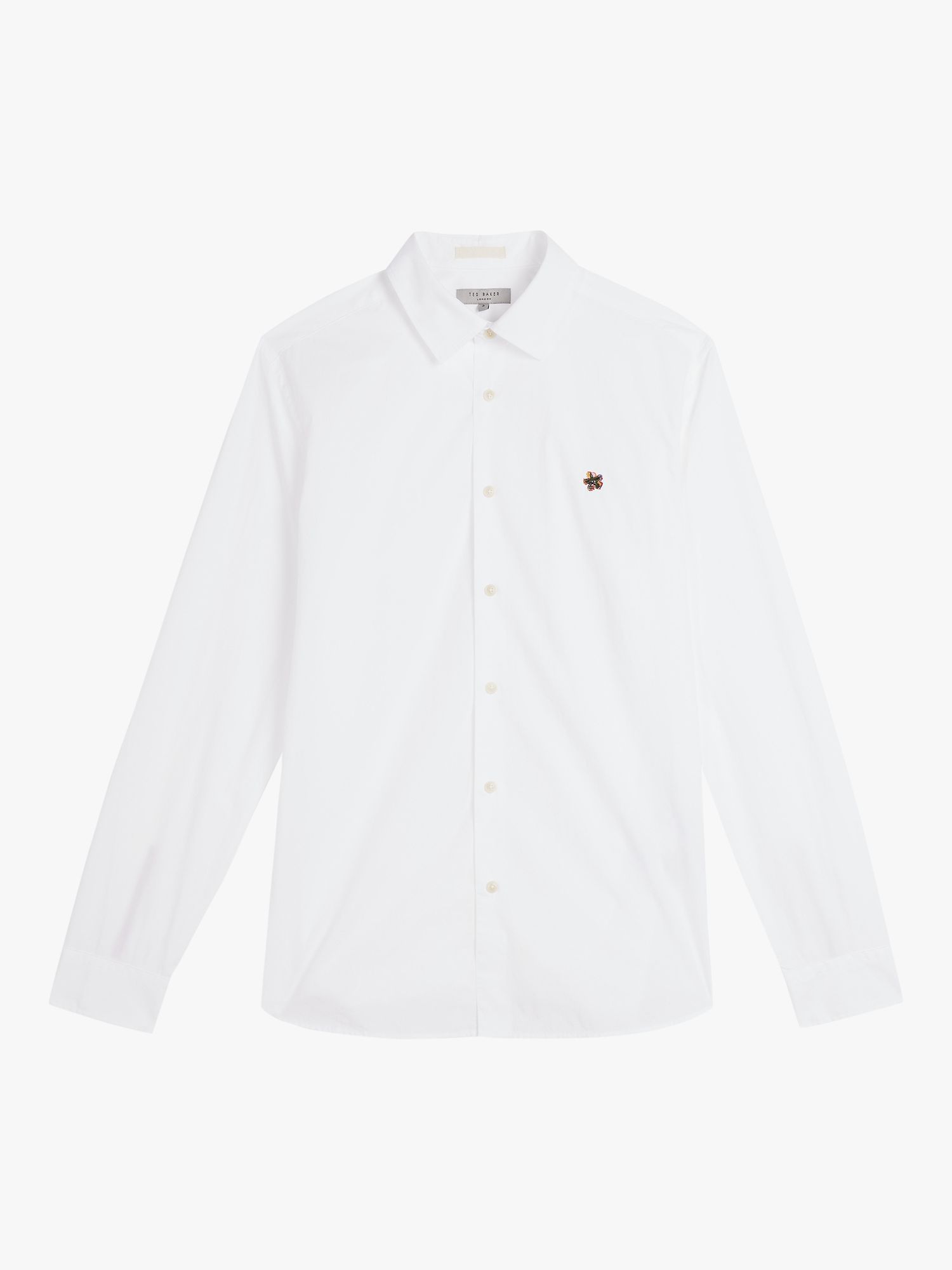 Ted Baker Fonik Cotton Poplin Shirt, White at John Lewis & Partners