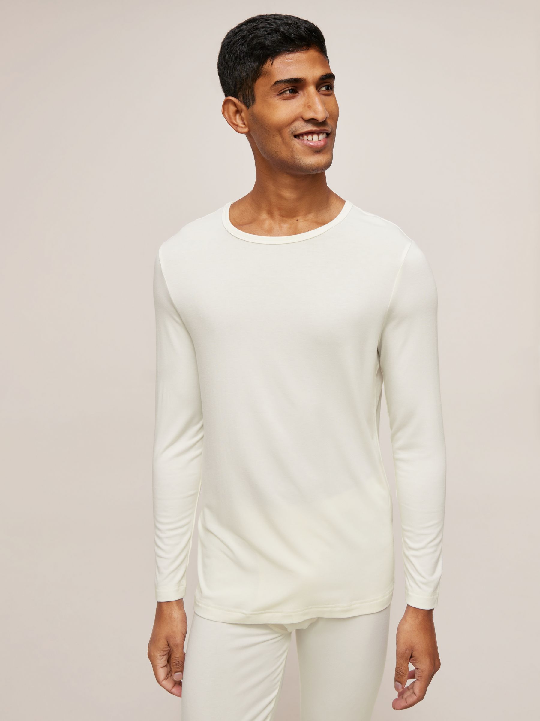 John Lewis Base Layer Long Sleeve Tops, Pack of 2, Off White at John Lewis  & Partners