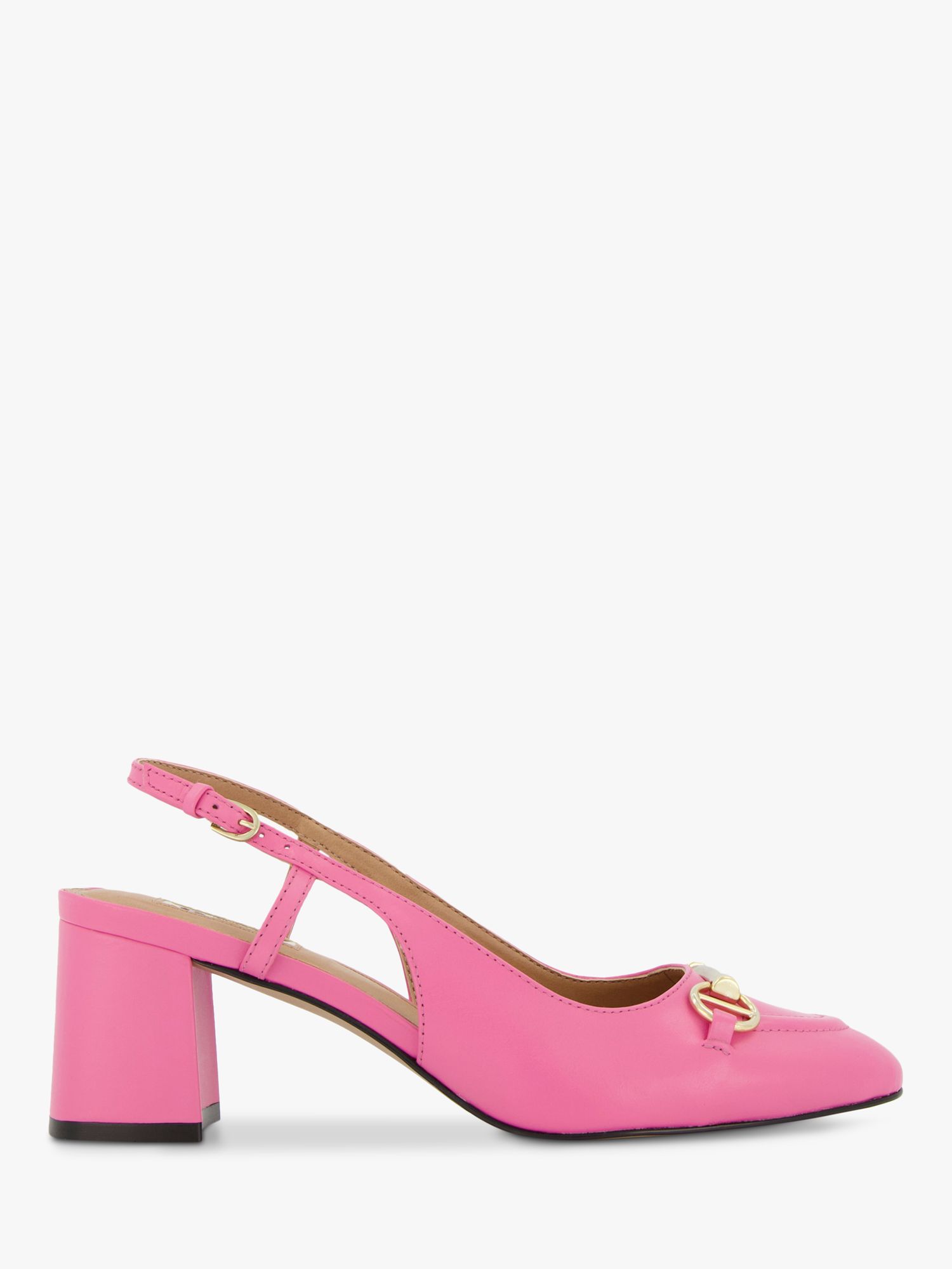 Dune Cassie Leather Slingback Court Shoes, Pink at John Lewis & Partners