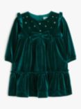 John Lewis & Partners Baby Velvet Bow Dress, Green