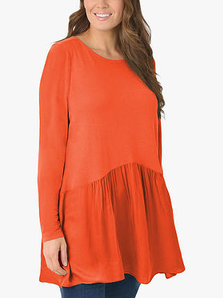 Live Unlimited Satin Ruched Hem Tunic, Coral