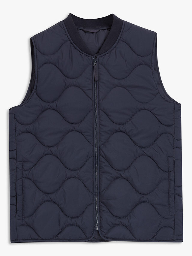 John Lewis ANYDAY Recycled Water Repellent Puffer Gilet, Navy, S