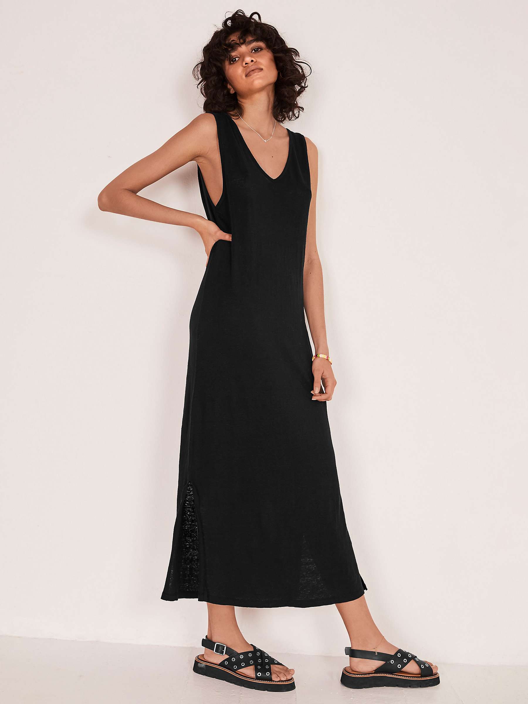 Buy hush Rhia Linen Maxi Dress, Black Online at johnlewis.com
